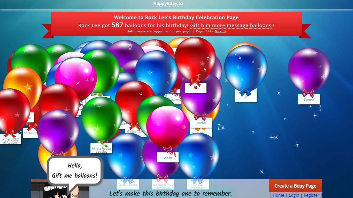 Rock Lee's Birthday Celebration | HappyBday.to